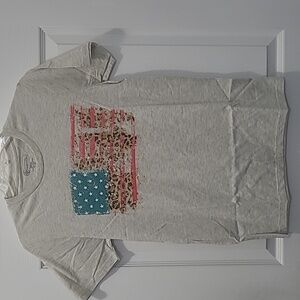 Pivotal Partners Oatmeal Graphic T-Shirt with American Flag Design